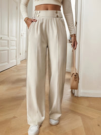 Vienne | Button-Front Wide Leg Trousers for Women