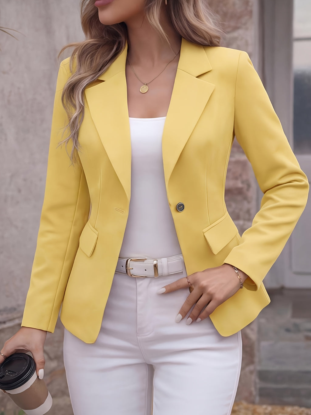 Calla | Notch Lapel Single-Button Blazer with Pockets for Women