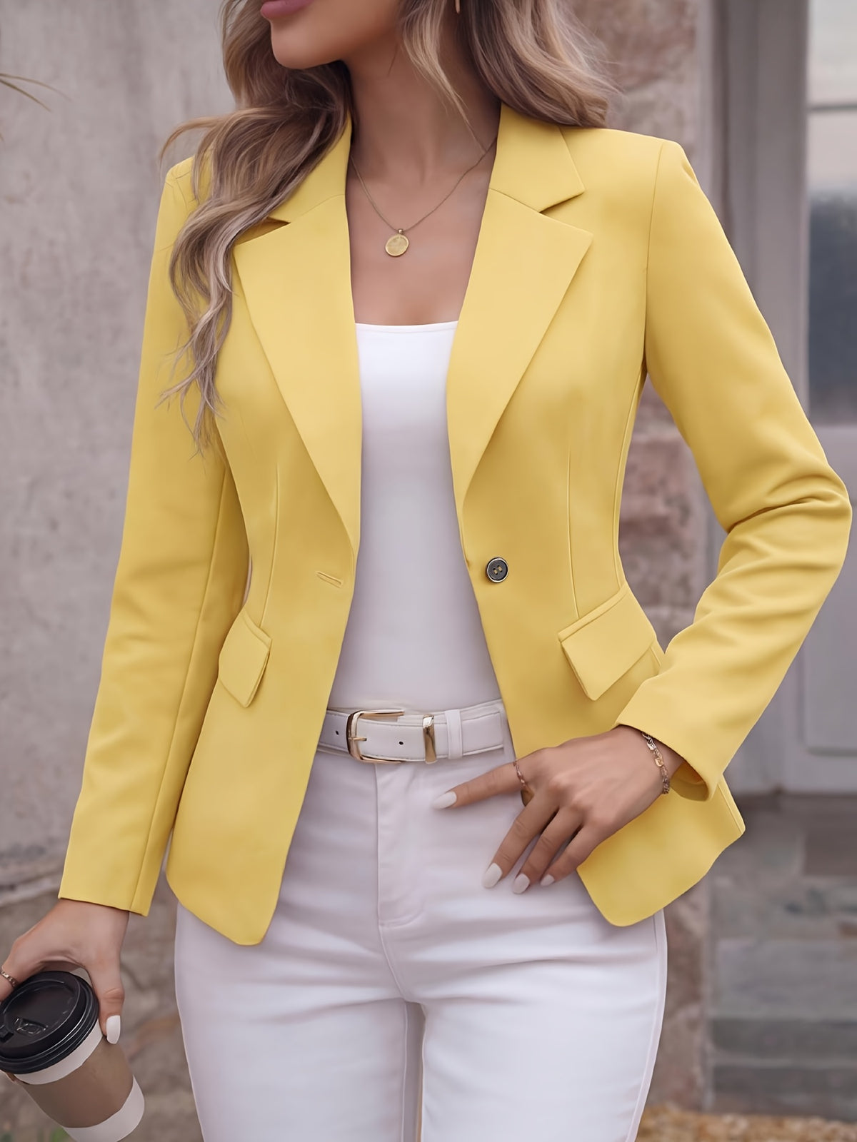 Calla | Notch Lapel Single-Button Blazer with Pockets for Women