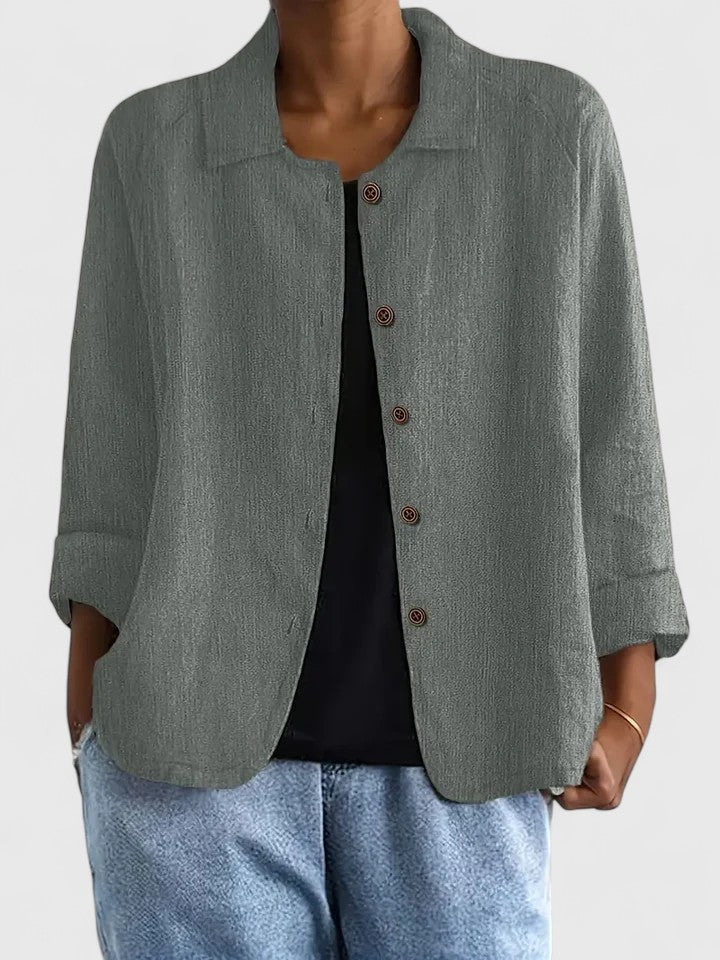 Claudine | Women's V-Neck Blouse Long Sleeve Elegant Top