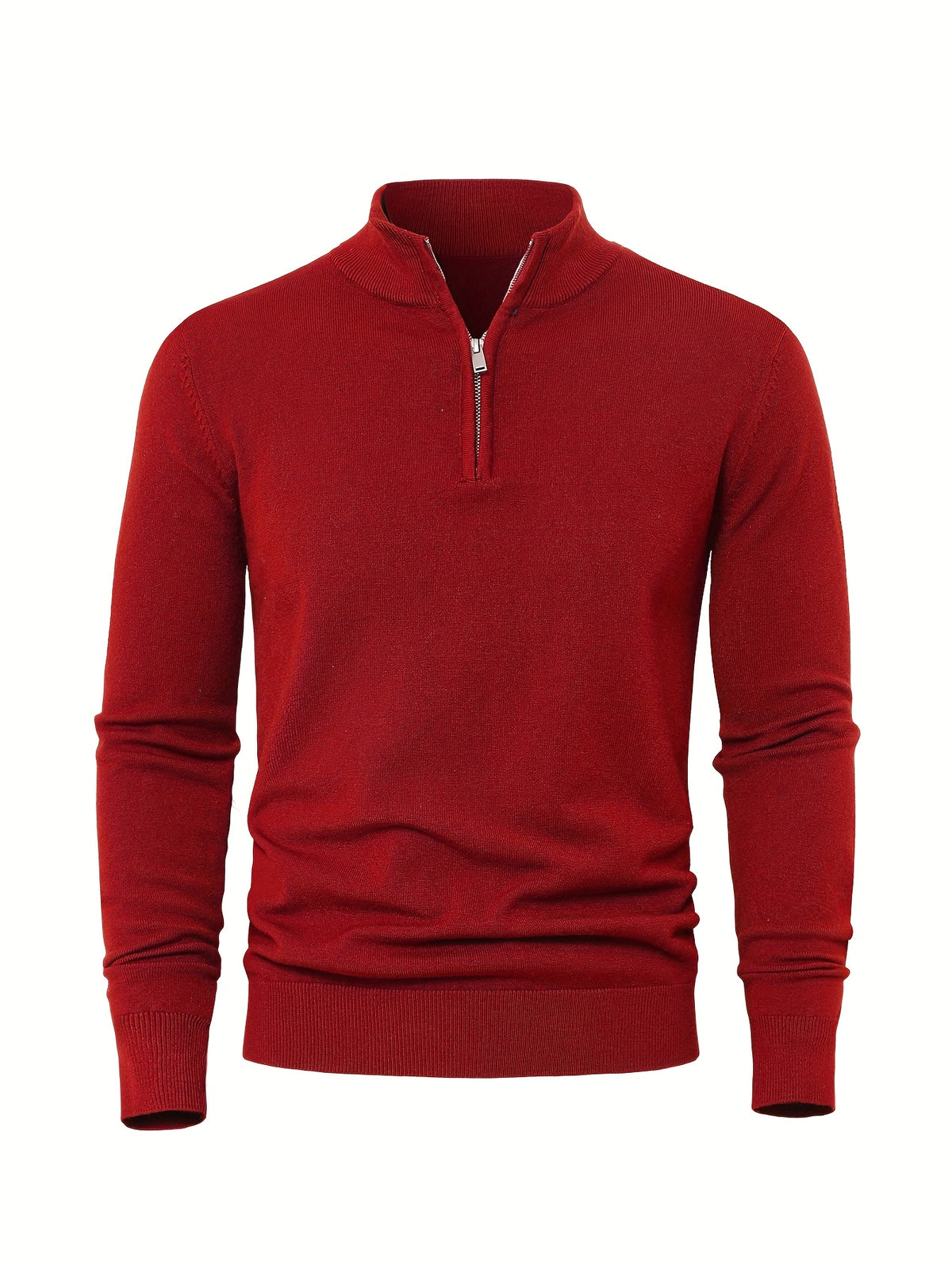 Rhys | Ribbed Quarter Zip Sweater with Mock Neck for Men