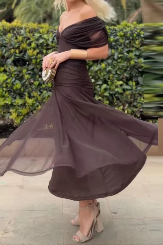 Arielle | Women's Elegant Flowy Midi Dress – Brunch to Evening