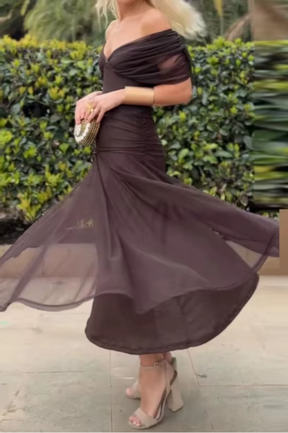Arielle | Women's Elegant Flowy Midi Dress – Brunch to Evening