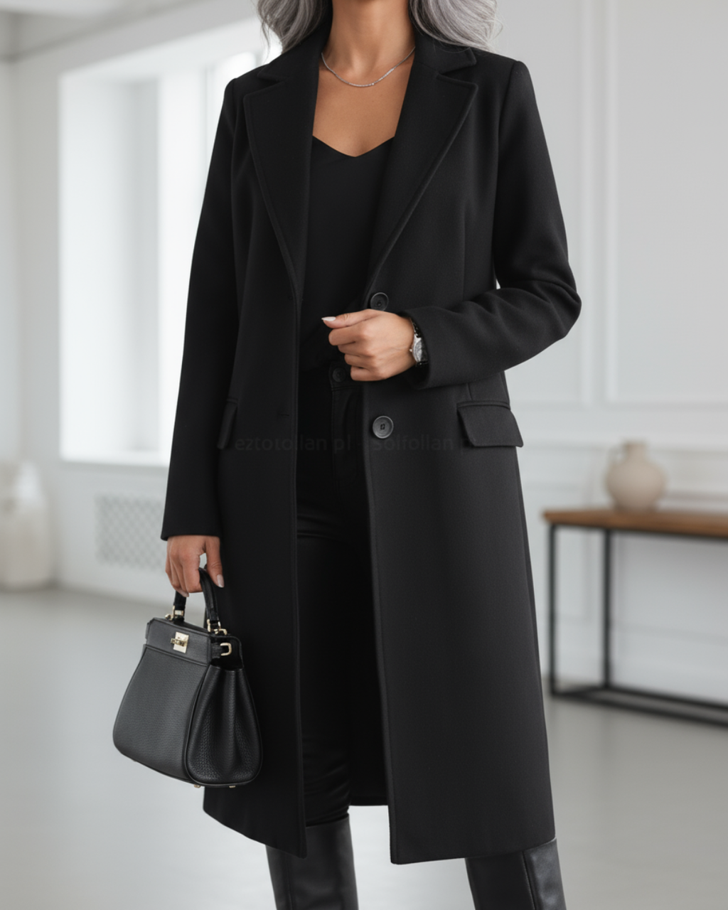 Anastacia | Women's Long Coat Relaxed-Fit Deep Pockets – Winter Layering