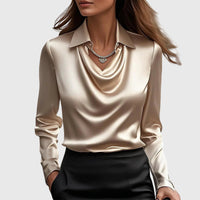 Brooklyn | Women's Elegant V-Neck Blouse - Polished Look