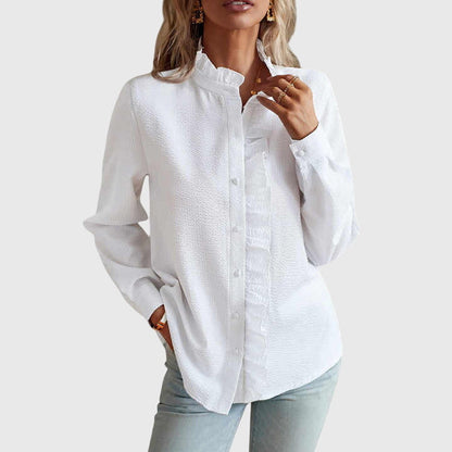 Kaitlyn | Women's Elegant V-Neck Blouse – Dressy Work Style