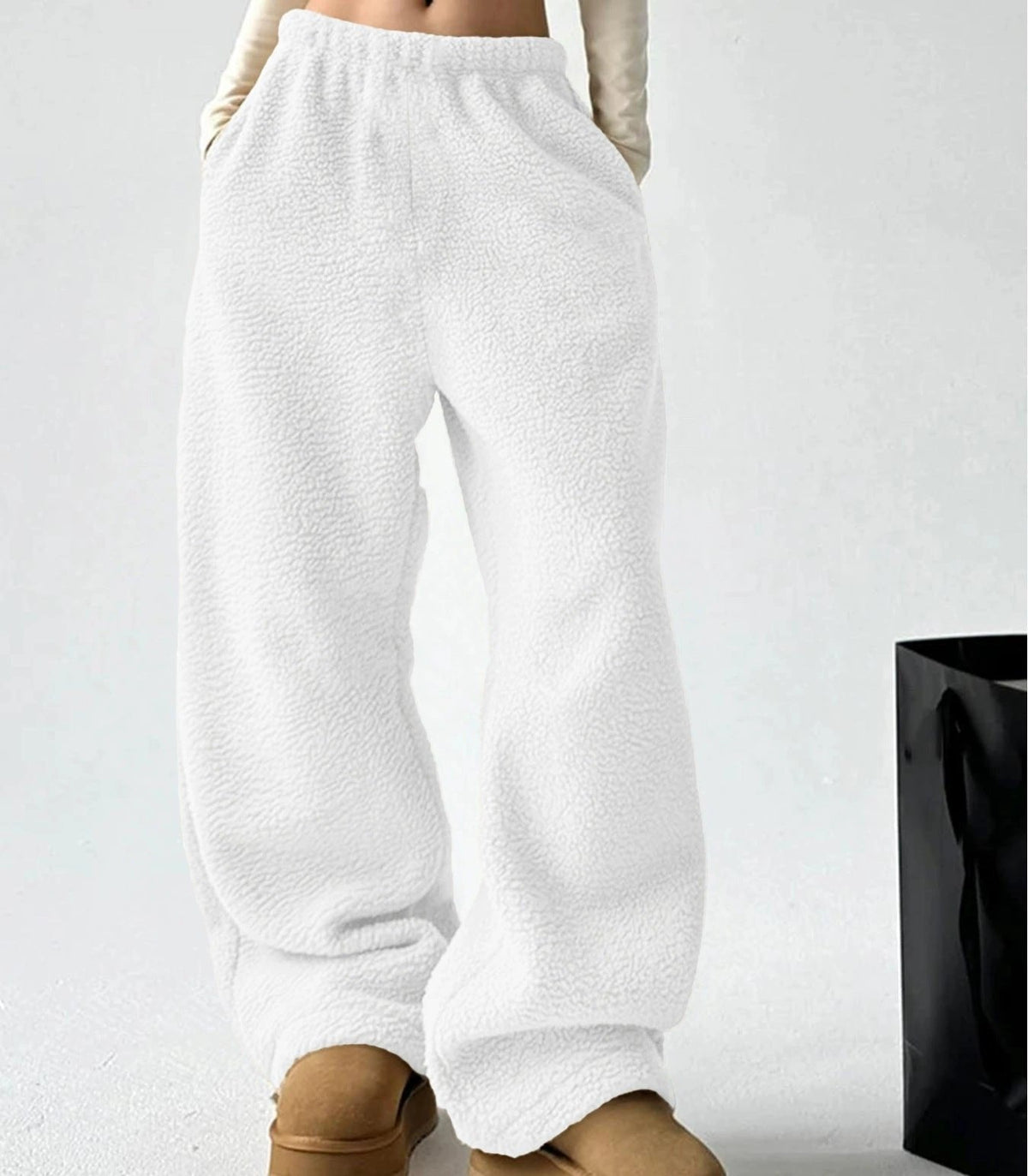 Aase | Textured Wide-Leg Fleece Pants for Women