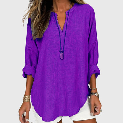 Lenara | Women's Flowy Long Sleeve Blouse – Beach & Casual Wear