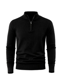 Rhys | Ribbed Quarter Zip Sweater with Mock Neck for Men