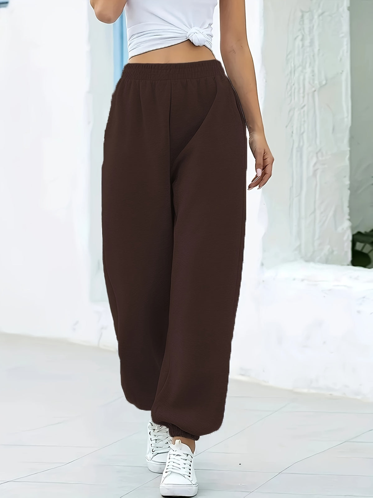 Elisa Wide-Leg High-Waist Sweatpants with Pockets for Women