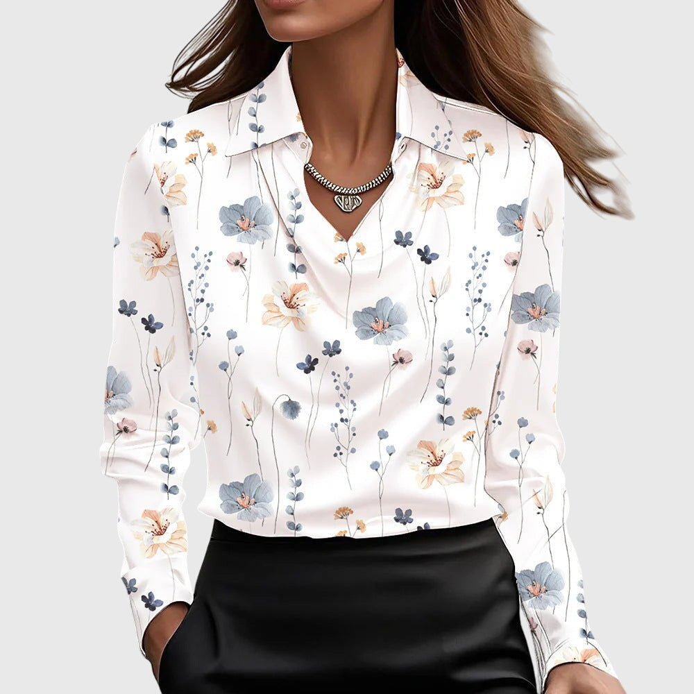 Brooklyn | Women's Elegant V-Neck Blouse - Polished Look