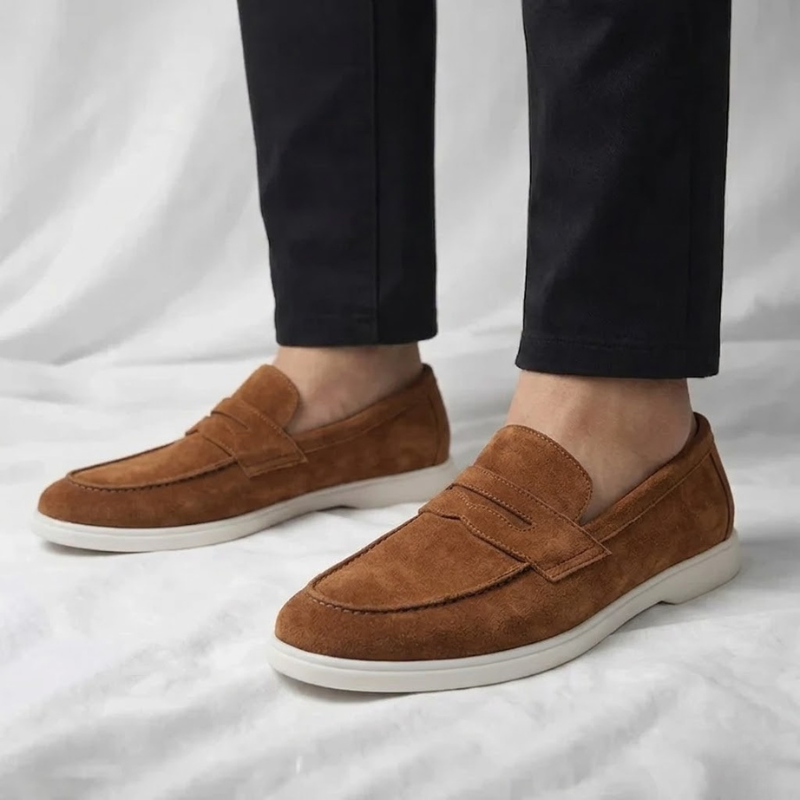Ruben | Penny Strap Suede Loafers for Men