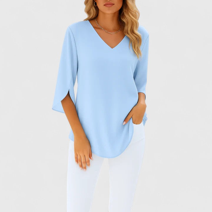 Elionara | Women's Elegant V-Neck Long Sleeve Blouse