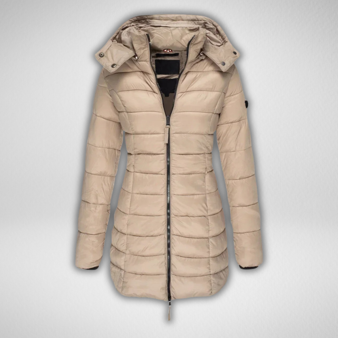 Essie | Women's Hooded Parka Coat Zip Front Winter