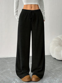Erna | Ribbed Wide-Leg Sweatpants with Drawstring for Women