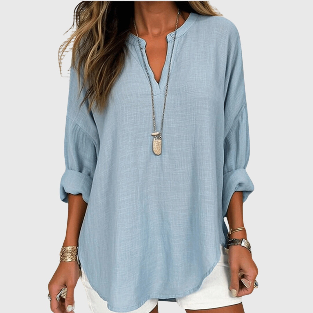 Lenara | Women's Flowy Long Sleeve Blouse – Beach & Casual Wear