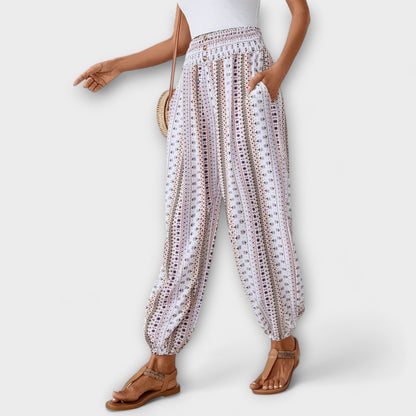 Scarlett | Women's Wide Leg Pants Ethnic Graphic Print – Casual Chic