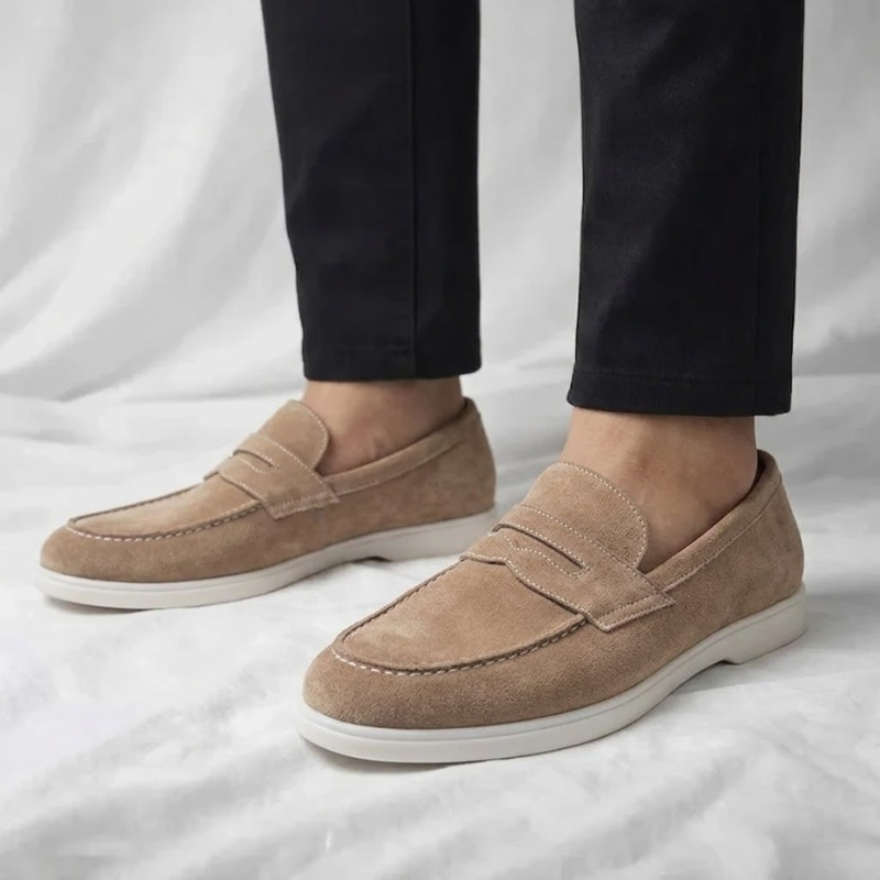 Ruben | Penny Strap Suede Loafers for Men