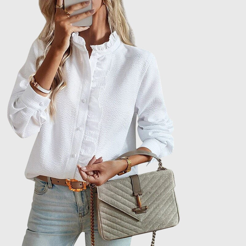 Kaitlyn | Women's Elegant V-Neck Blouse – Dressy Work Style