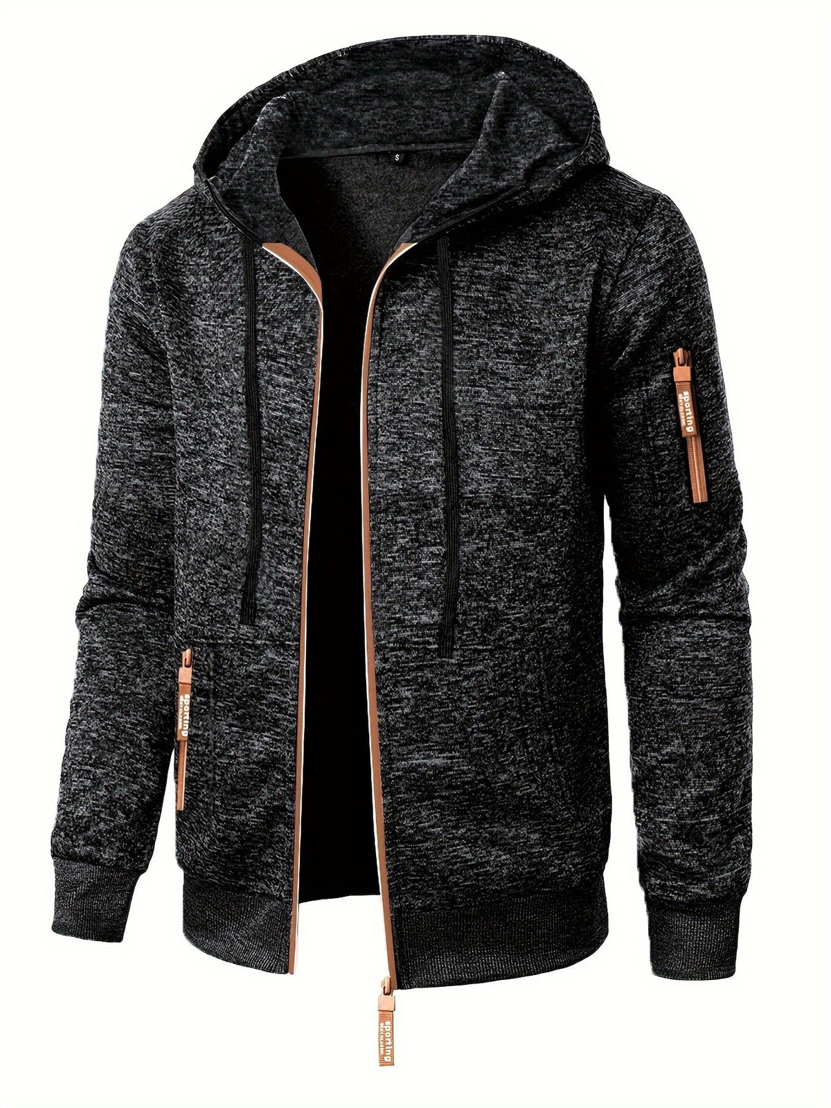 Matteo | Ribbed Zip-Up Hooded Sweater Jacket for Men