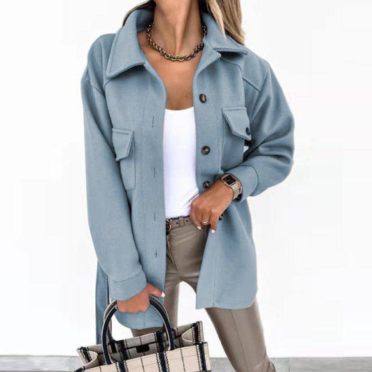Cordelia | Notch-Lapel Trench Coat with Button-Front for Women