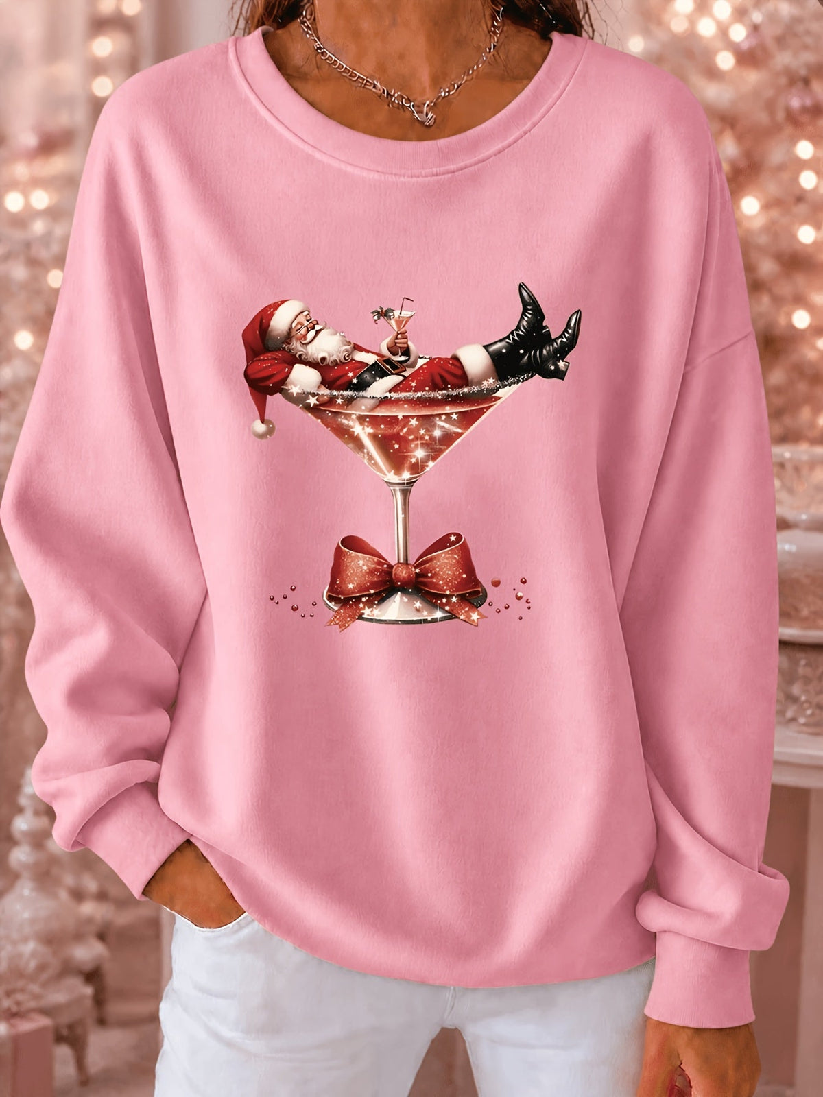 Nyvienne | Printed Christmas Sweater with Crew Neck for Women