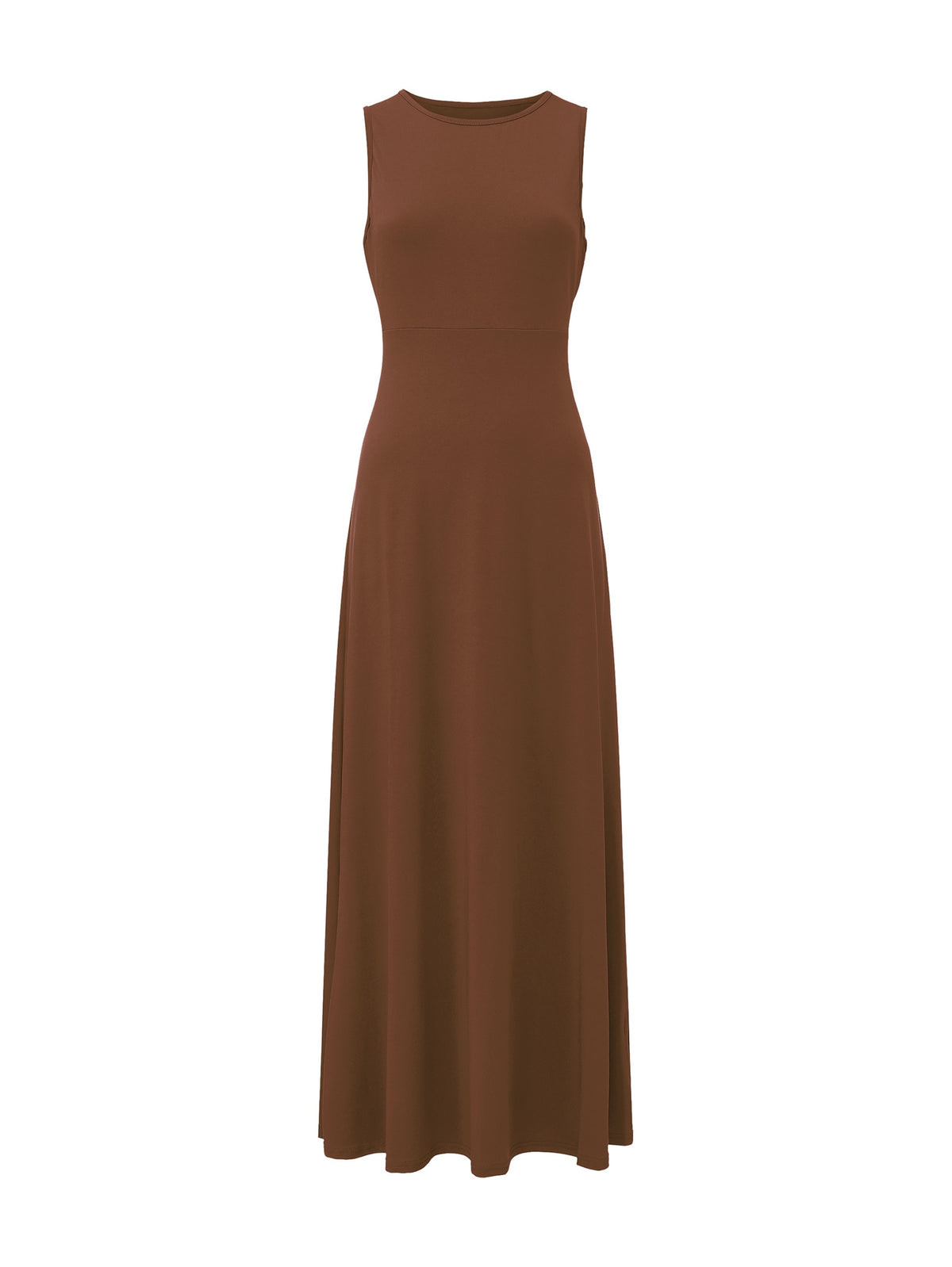 Vesper | Sleeveless A-Line Maxi Dress with Boat Neck for Women