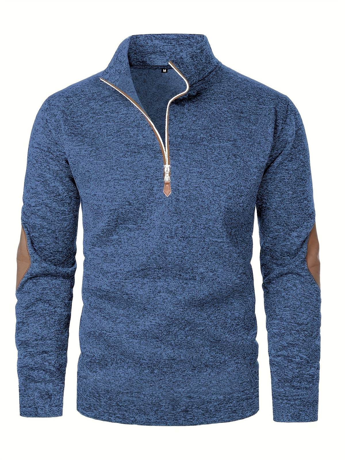 Rasmus | Heathered Quarter Zip Sweater with Stand Collar for Men