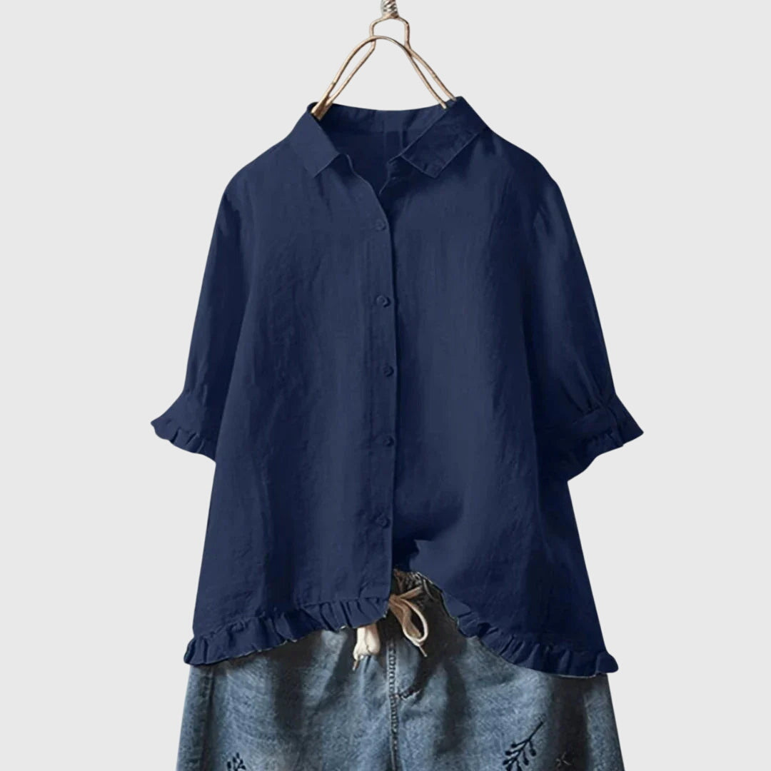 Pamela | Women's V-Neck Long Sleeve Blouse for Work