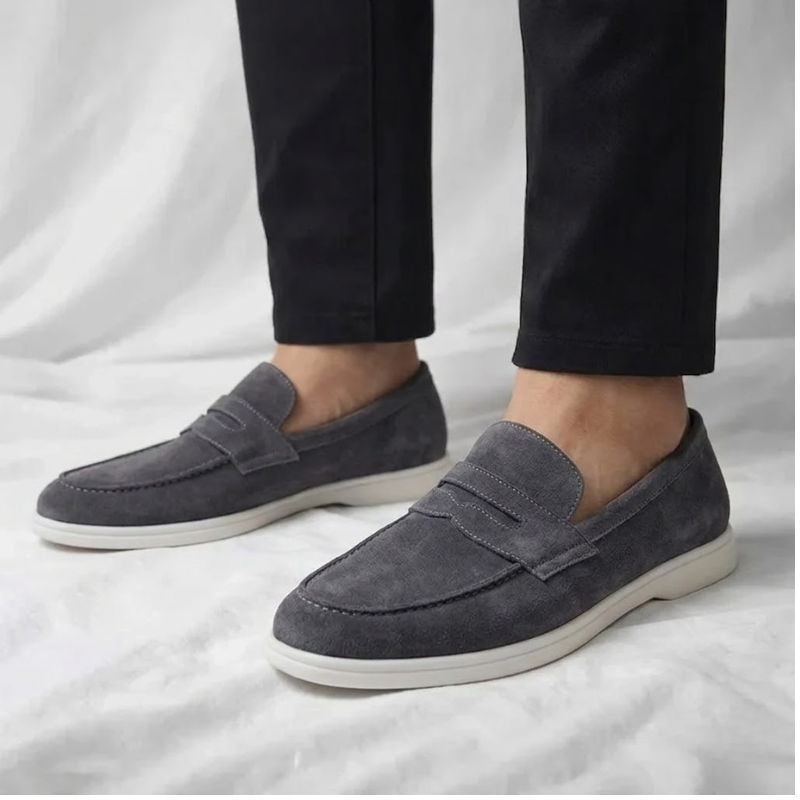 Ruben | Penny Strap Suede Loafers for Men