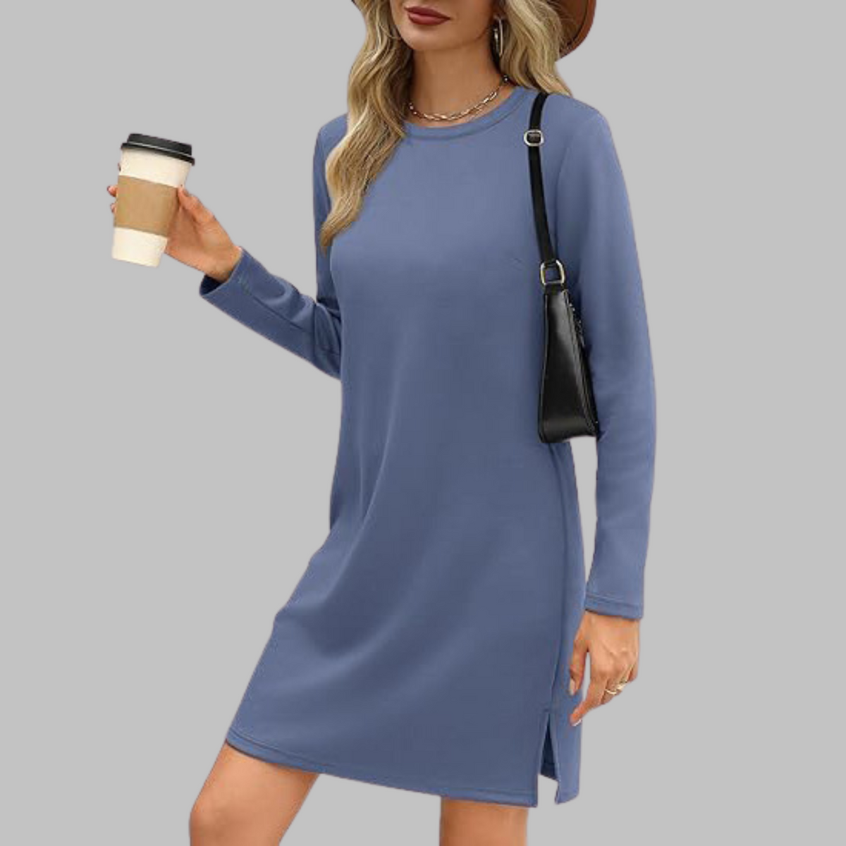 Gretchen | Round Neck Straight-Cut Long Dresses Sleeve for Women