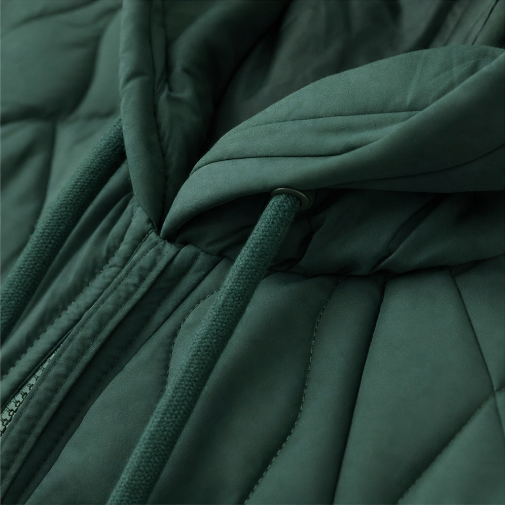 Zora | Quilted Hooded Puffer Jacket with Color-Block Panels