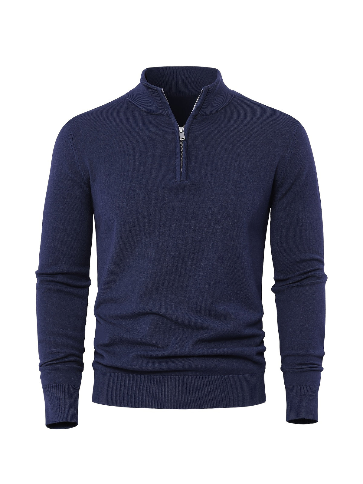 Rhys | Ribbed Quarter Zip Sweater with Mock Neck for Men
