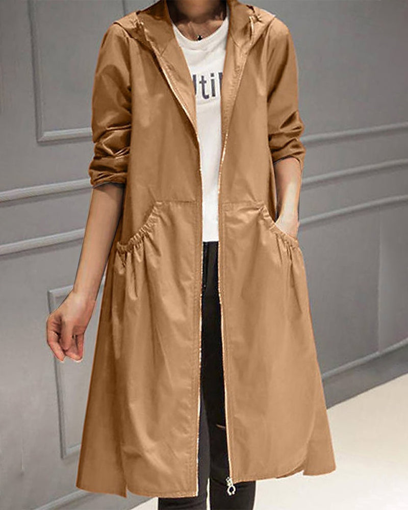 Adrienne | Trench Coat Women Love in a Pleated Longline Fit