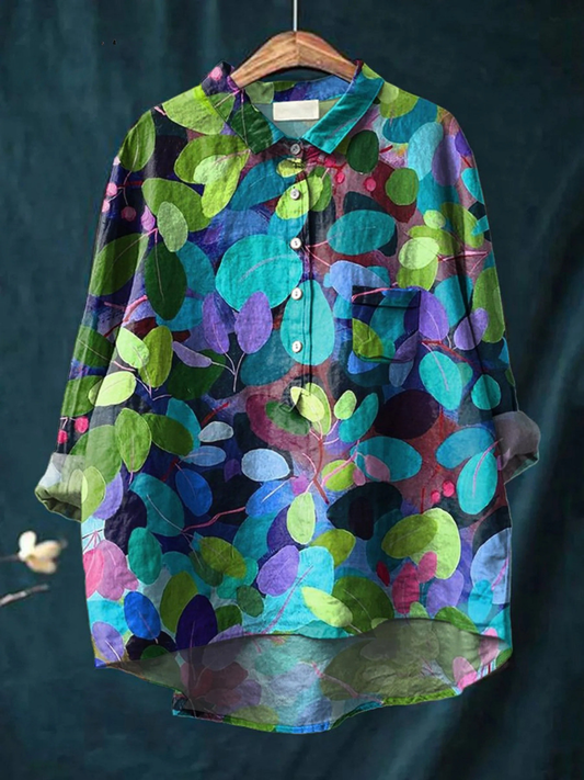 Adriana | Summer Forest Art Printed Women's Casual  Shirt 0
