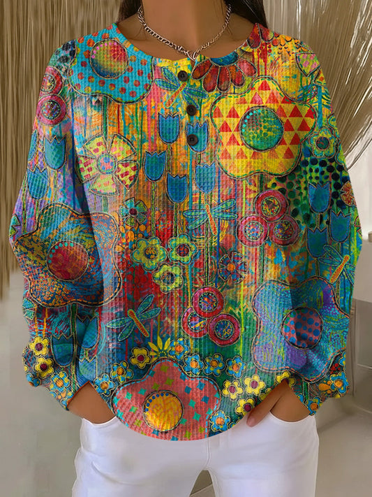 Alina | Colorful Sweater with Floral Print 0