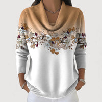 Elysana | Women's Floral Cowl Neck Sweater – Casual Outings