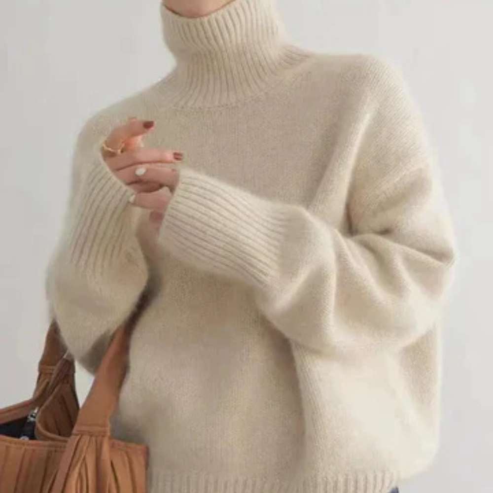 Amaya | Women's Turtleneck Sweater Cozy Relaxed-Fit