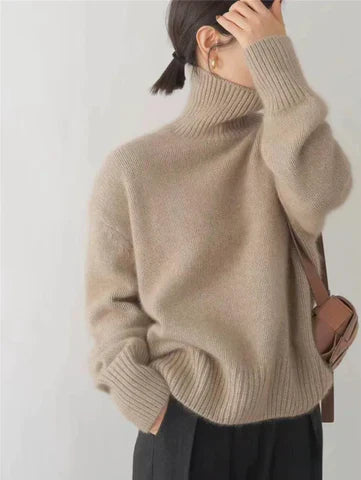 Amaya | Women's Turtleneck Sweater Cozy Relaxed-Fit