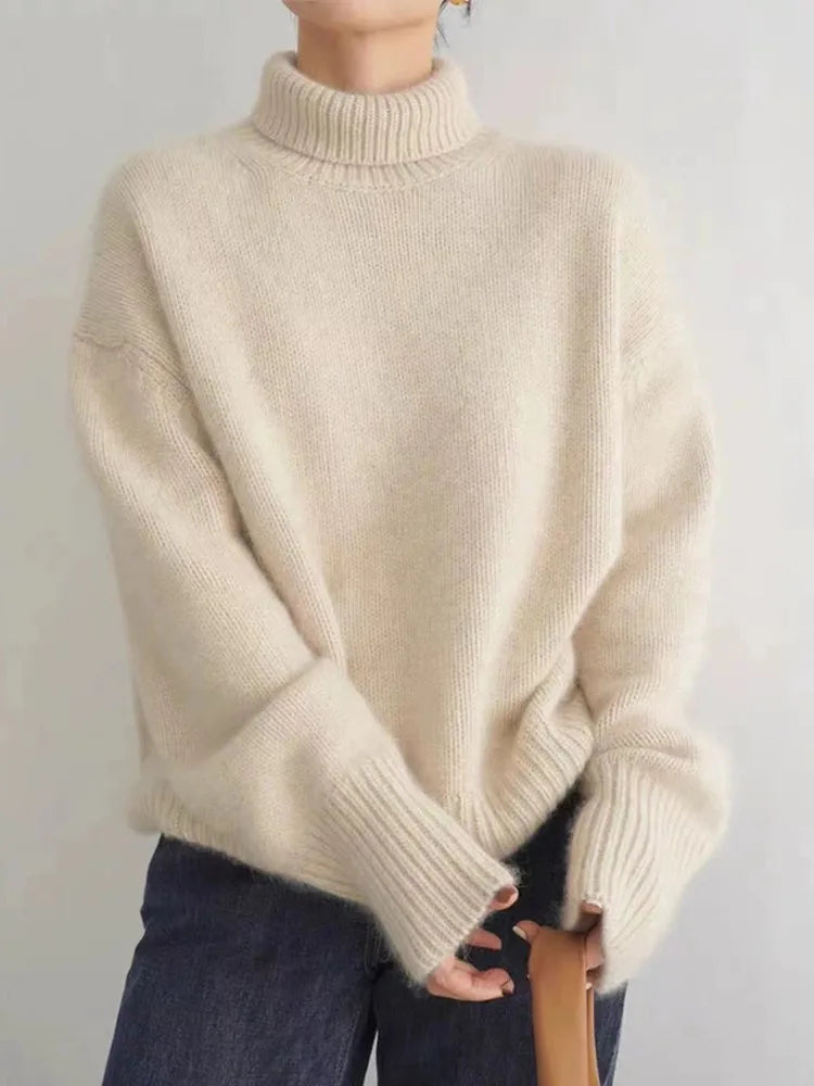 Amaya | Women's Turtleneck Sweater Cozy Relaxed-Fit