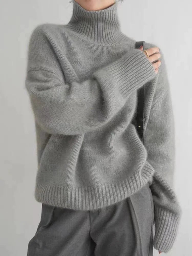Amaya | Women's Turtleneck Sweater Cozy Relaxed-Fit