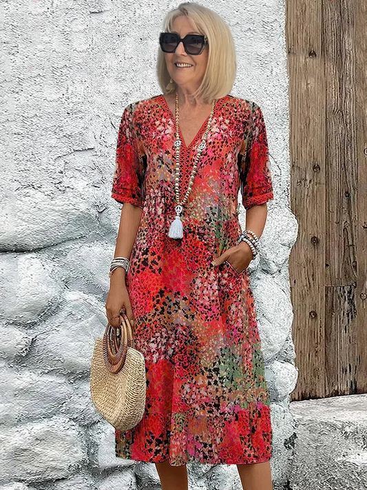 Andrea | Vibrant Midi Dress for Women 0