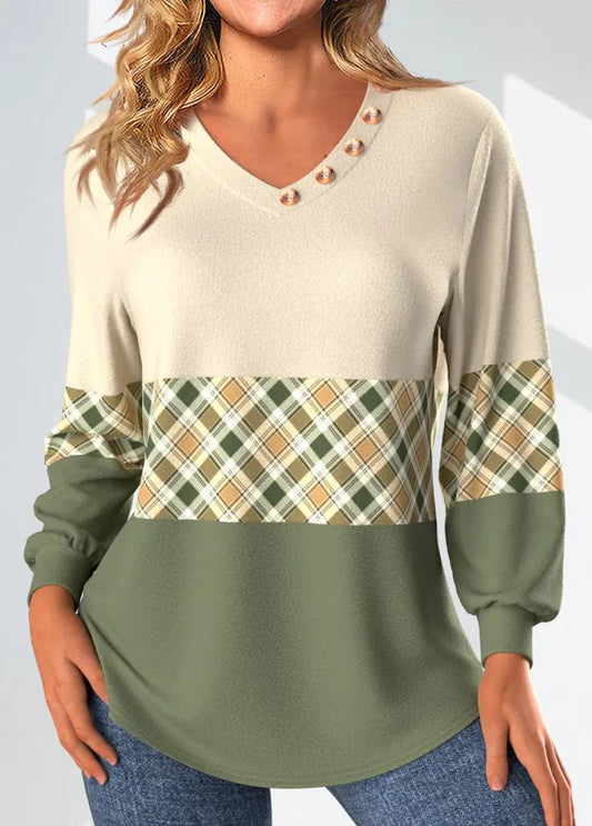 Annelie | Sweater with Checked Detail 0