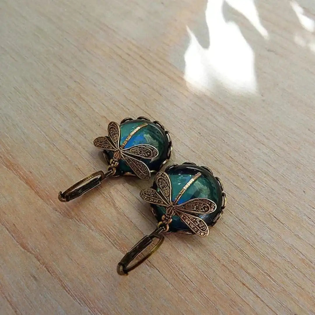 Antique Gold Dragonfly Earrings 5