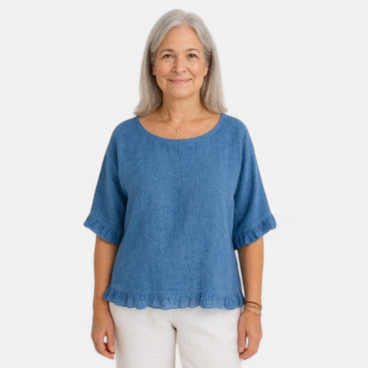 Astrid™ – Relaxed fit blouse with ruffles