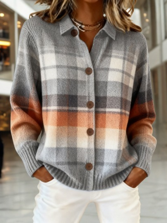 Avery | Retro Plaid Cardigan