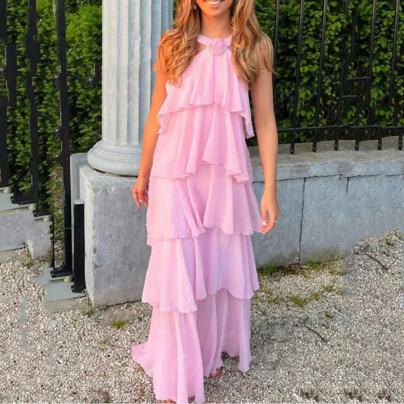 Ayelet™ | Halterneck Ruffle Maxi Dress 3