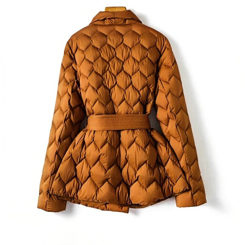 Almut | Shawl Collar Quilted Puffer Coat with Belt for Women