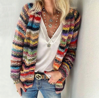 Nyella | Striped Open-Front Cardigan with Patch Pockets