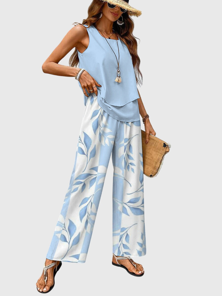 Brenda | Women's Two Piece Set Square-Neck Top & Skirt